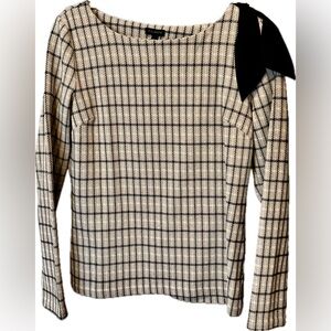 Talbots Checkered Top with Black Accent